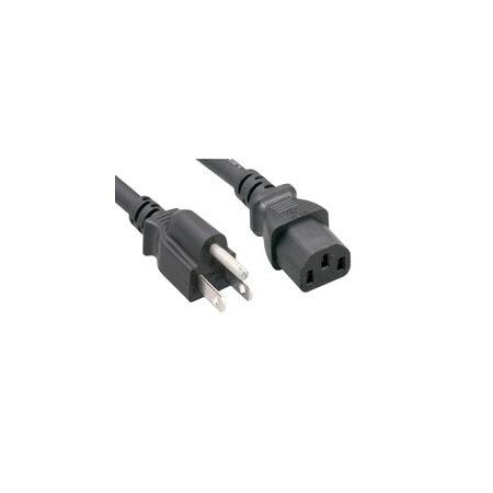 Cable Wholesale Shielded Computer / Monitor Power Cord, Black, NEMA 5-15P to C13, 14AWG, 3 Conductor, 15 Amp, 3 ft 10W2-51203