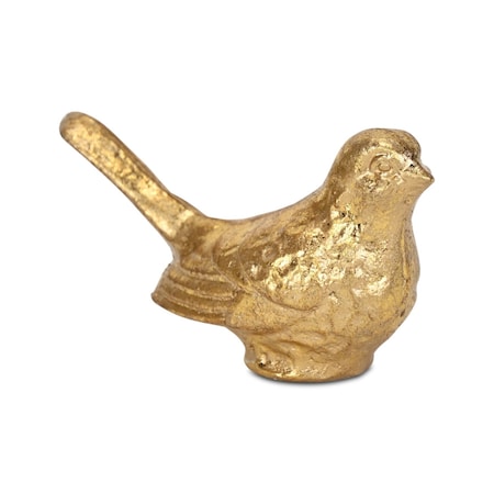 Homeroots 5" Gold Cast Iron Bird Figurine 612457