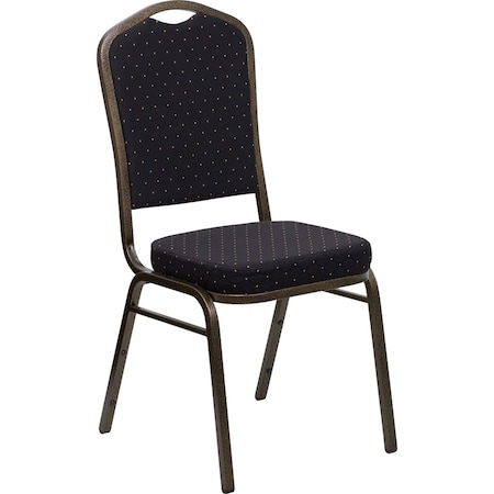 Flash Furniture Hercules Banquet Chair, Black Back, 17-1/4 in W 20-1/4" L 38" H, Fixed, Fabric Seat FD-C01-GOLDVEIN-S0806-GG