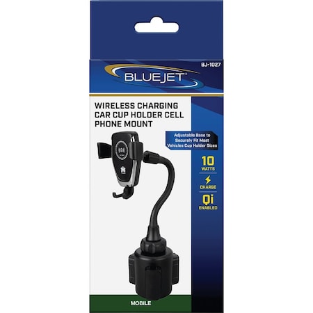 Blue Jet Cup Holder Black Universal Wireless Charger Phone Holder BJ-1027
