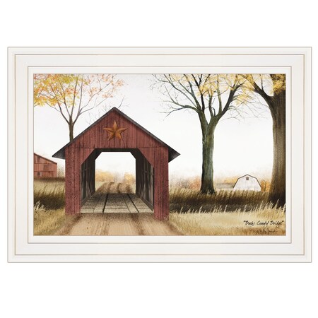 Homeroots Bucks County Bridge 1 White Framed Print Wall Art 406287