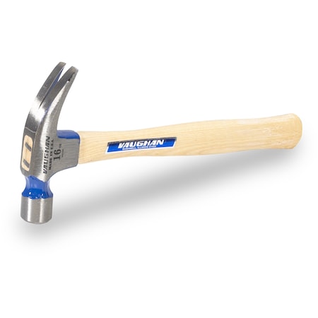 Vaughan 16 Oz Smooth-Face Rip Claw Hammer with Hickory Handle, Trim Hammer, Nail Hammer VN12400