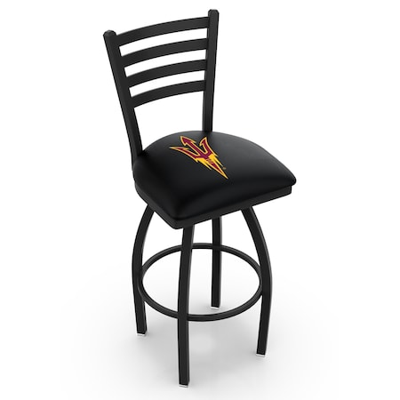 Holland Bar Stool Co 36" Blk Wrinkle Arizona State Swivel Bar Stool, Ladder Back, Pitchfork L01436ArizSt-F
