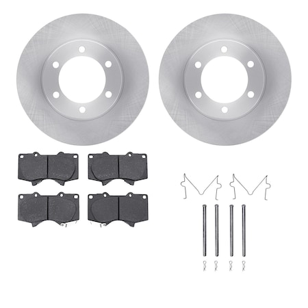 Dynamic Friction Co DFC Brake Rotor with 5000 Brake Pads and Hardware Kit 6512-76633