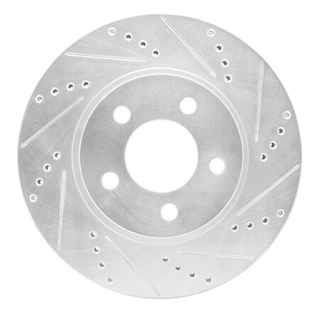 Dynamic Friction Co DFC Brake Rotor - Drilled and Slotted - Silver 631-54171R