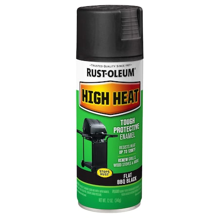 Rust-Oleum Spray Paint, Bar-B-Que Black, Satin, Solvent, 12 Oz 7778830