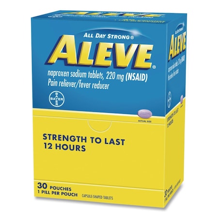 Aleve Pain Reliever Tablets Refill Packs, 1 Tablet/Packet, 30PK 64028