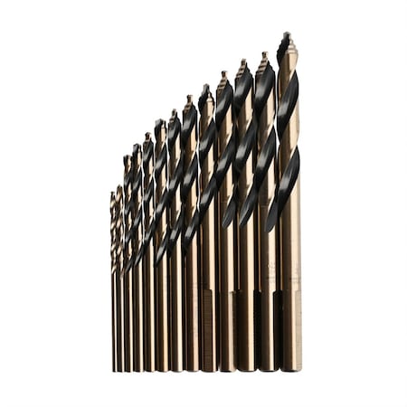 Knkut 13 Piece Mechanics Length Step Point Drill Bit Set 1/16 In.-1/4 In. By 64Ths 13KK10