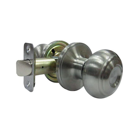 Faultless Fancy Mushroom Passage Door Knob with Satin Nickel Metal 3 Grade Right Handed 5002044