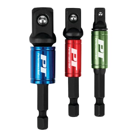 Perform Tool Drill Bit Socket Set 1/4 In/ 3/8 In/ 1/2 In Drive; 21/2 In Length; Black Phosphate; CrV W9035