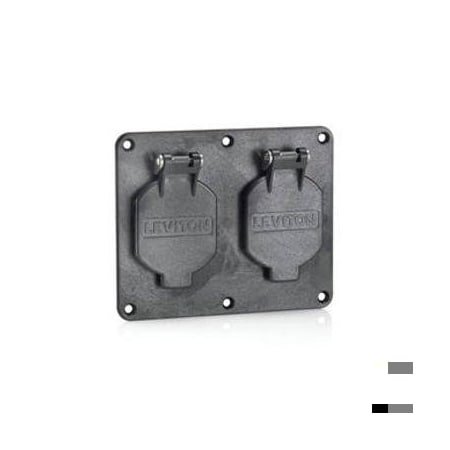Leviton Single Rec Coverplate 1.56" WR Flip Blk 3263W-E