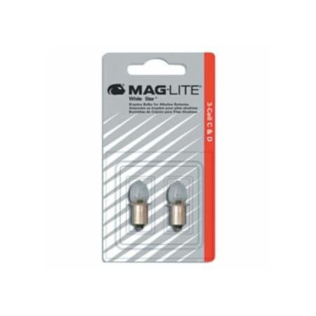 Mag-Lite Mini AA Flashlight Replacement Lamps, For Use With AA 2 cell, 2PK 459-LM2A001