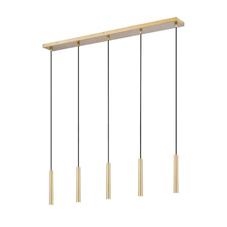 Z-Lite Forest 5 Light Linear Chandelier, Modern Gold, 42 In W 919MP12-5L-MGLD-LED