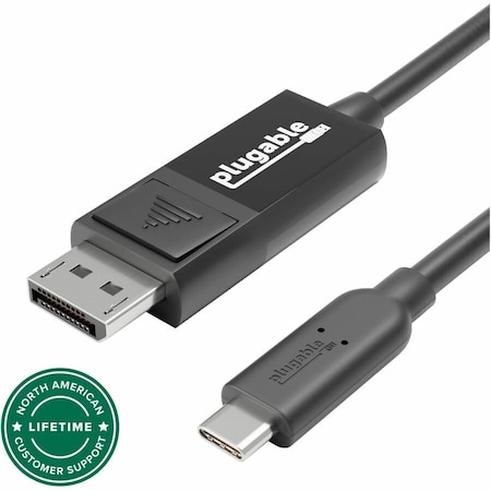 Plugable Technologies PLUGABLE USB C TO DISPLAYPORT ADAPTER - 6FT 1.8M ADAPTER CABLE SUPPORTS RESOL USBC-DP