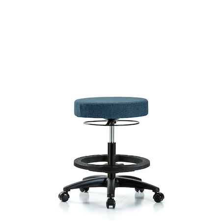 Blue Ridge Ergonomics Bench Stool, Med, Fabric, BF, Casters, Blu BR-FMBSO-RG-BF-RC-F43