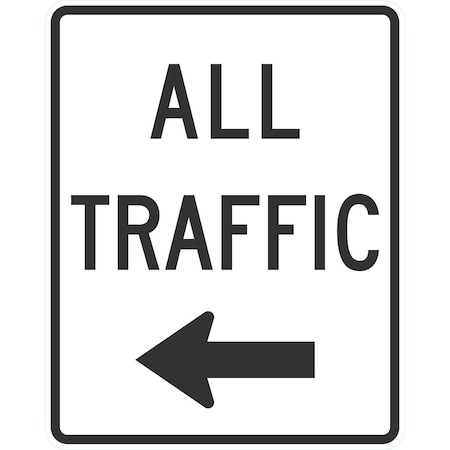Lyle All Traffic (Left Arrow), 24x30, High Intensity Prismatic, White G-14162-HI_24x30