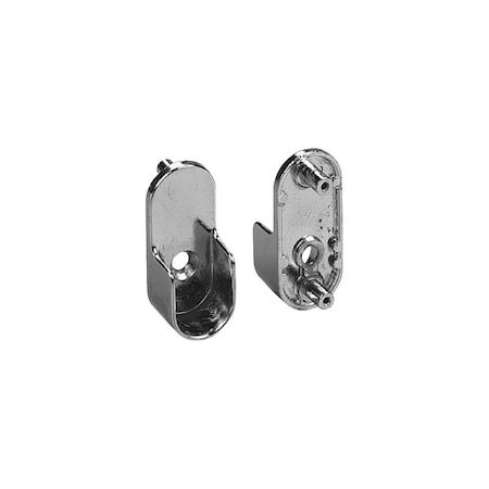 Kv Oval Open Closet Rod Support 30mm x 15mm Chrome Doweled 50ea/bx 881 CHR