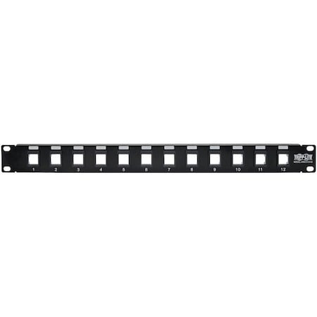 Eaton Tripp Lite Series 12-Port 1U Rack-Mount Unshielded Blank Keystone/Multimedia Patch Panel, RJ45 N062-012-KJ
