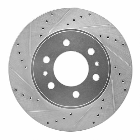 Dynamic Friction Co DFC Brake Rotor - Drilled and Slotted - Silver 631-54215L