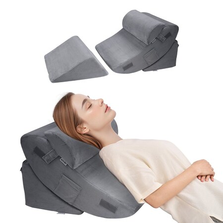 Vevor Orthopedic Bed Wedge Pillow 4 Pcs Adjustable for GERD Sleep Back Leg Neck, 4PK KD016