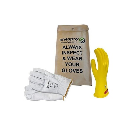 National Safety Apparel Electrical-Insulating Glove Kit, Leather, Rubber, 07, 1 PR KITGC0Y07