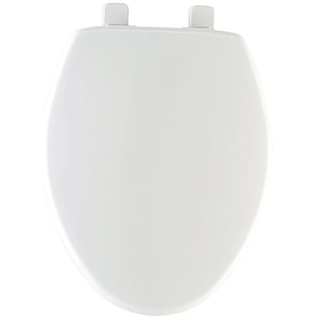 Mayfair Toilet Seat, Elongated, Plastic, White, HexTite Hinge 180SLOW000