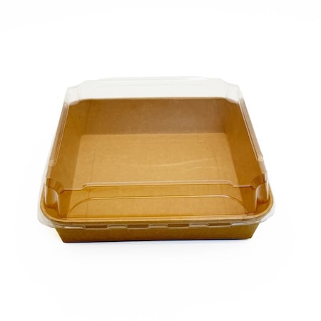 Verterra 9.5X5.9 KRAFT TRAY W/ LID, 200PK VT-PBL-9.5X5.9