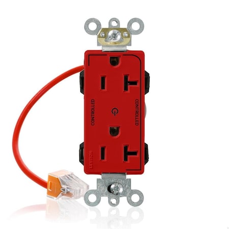 Leviton Straight Blade Receptacle, 5-20R, 20 A, 125V AC, Flush Mount, Self-Grounded M1636-2SR