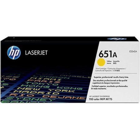Hp 651A Yellow Original LaserJet Toner Cartridge for US Government, 16,000 Yield CE342AG