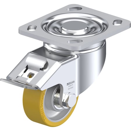 Blickle Swivel Plate Caster, PU, 3-1/8", Brake, Load Rating: 400 lb. LH-ALTH 80K-14-FI