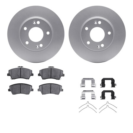 Dynamic Friction Co DFC GEOSPEC Coated Rotors with 5000 Brake Pads - Ceramic and Hardware 4512-03185