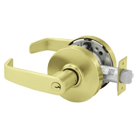 Sargent Grade 1 Entrance/Office Cylindrical Lock, L Lever, L Rose, Conventional Cylinder, Satin Brass Finis 10XG05 LL 04