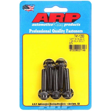 Arp 741-1250 0.31-24 x 1.25 in. 12-Point Chromoly Steel Bolt Kit, 5 Piece ARP741-1250