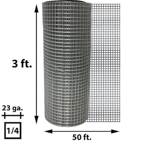 Zoro Select CarbonSteelHardwareCloth, 50ft-L, 36in-W HC43650