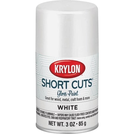 Krylon Short Cuts 3 Oz. High-Gloss Enamel Spray Paint White SCS-053