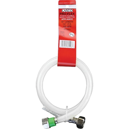 Westlake Pipe & Fittings 1/2'' FIPx1/2'' FIPx30'' L Braided Poly Vinyl Faucet Connector 10/1/2431