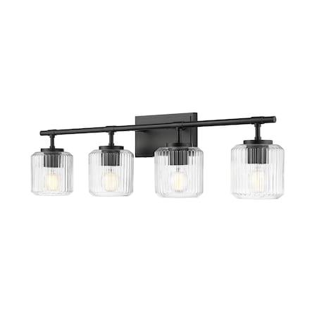 Z-Lite 4 Light Vanity in Matte Black 7515-4V-MB