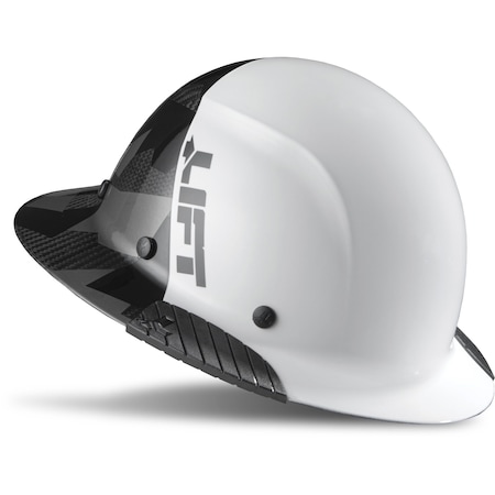 Lift Safety DAX Carbon Fiber Full Brim 50-50 (White/Black Camo) - ANSI-C, TYPE 1 HDF50C-20CK