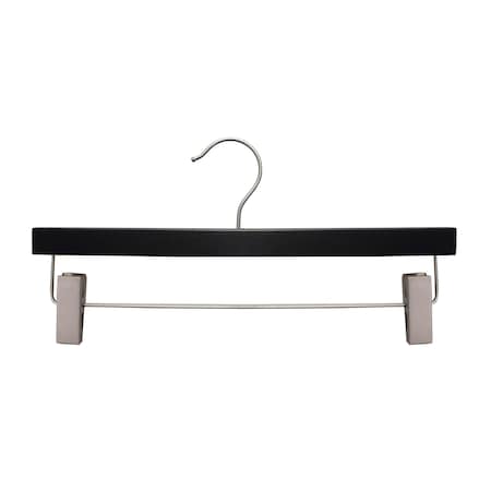 Nahanco 14in Low Gloss Black Wooden Skirt/Pant Hanger, 100PK 21214RC