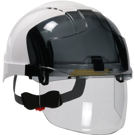 Jsp Type I, Vented Industrial Safety Helmet w/Lightweight ABS Shell, Integrated ANSI Z87.1 Faceshield, 6-P 280-EVSV-01S