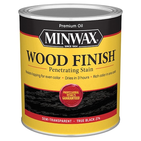 Minwax 1 Qt Minwax 70051 True Black Wood Finish Penetrating Oil-Based Wood Stain 70052