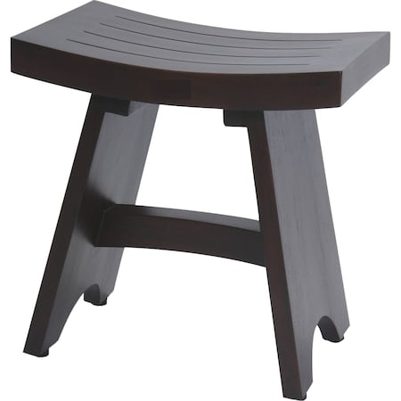 Homeroots 18" Dark Brown Teak Rectangular Shower Bench 376697