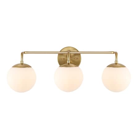 Jonathan Y Louis Parisian Globe 25" 3-Light Metal/Frosted Glass Modern Contemporary LED Vanity Light, Gold Paint JYL3536A