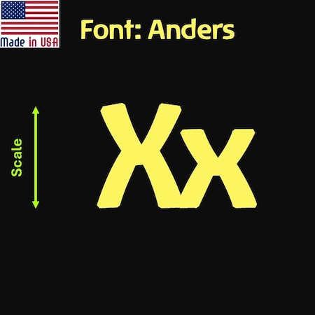 Aacc Self-Adhesive Vinyl Letter: X, Scale: 16 cm. Color: Yellow Font: Anders by AACC-Anders-UX-Yellow-M16x1