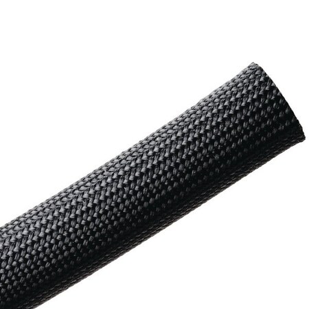 Hellerman Tyton Braided Sleeving, Resin Coated Fiberglass, 0.75" Dia, GF, Black, 50 ft/reel 170-03060