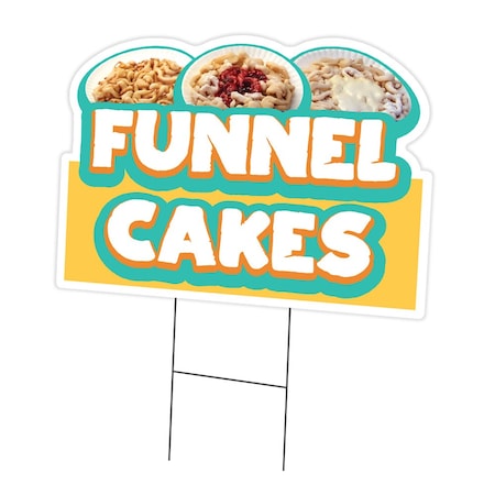 Signmission Funnel Cakes Die Cut Yard Sign & Stake outdoor plastic coroplast window, C-DC-1824-Funnel Cakes19 C-DC-1824-Funnel Cakes19
