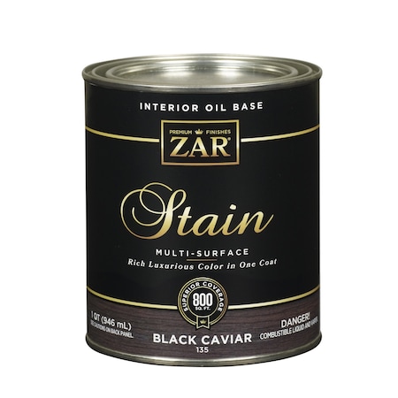 Zar Semi-Transparent Black Caviar Oil-Based Polyurethane Wood Stain 1 qt 13512