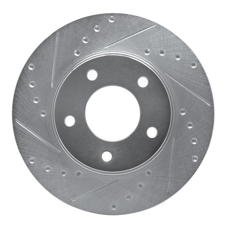 Dynamic Friction Co DFC Brake Rotor - Drilled and Slotted - Silver 631-80027L