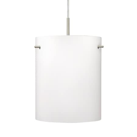 Besa Lighting Besa Tamburo 8 Pendant, Opal Matte, Satin Nickel Finish, 1x 11W LED 1JT-400607-LED-SN