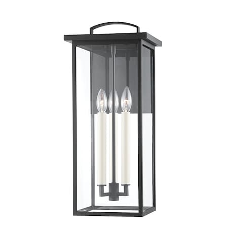 Troy Lighting Eden 4 Light Wall Sconce 9.5 In. Textured Black B7523-TBK